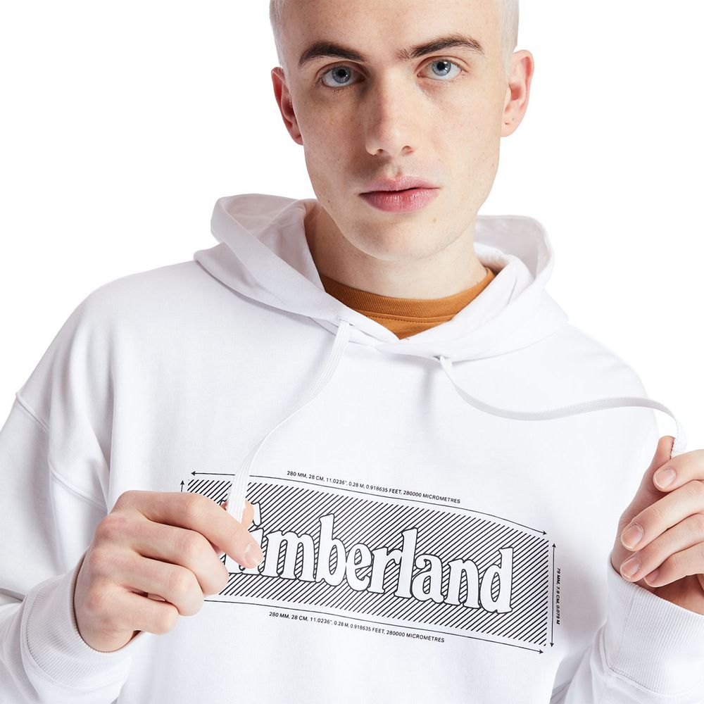 Timberland Φουτερ Ανδρικα Ασπρα - Logo Hoodie - Greece 0234957-DU